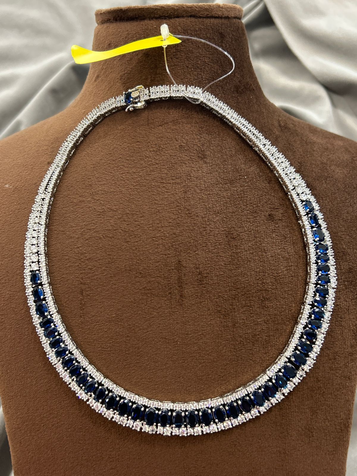 Royal Blue Diamond Choker Necklace Set